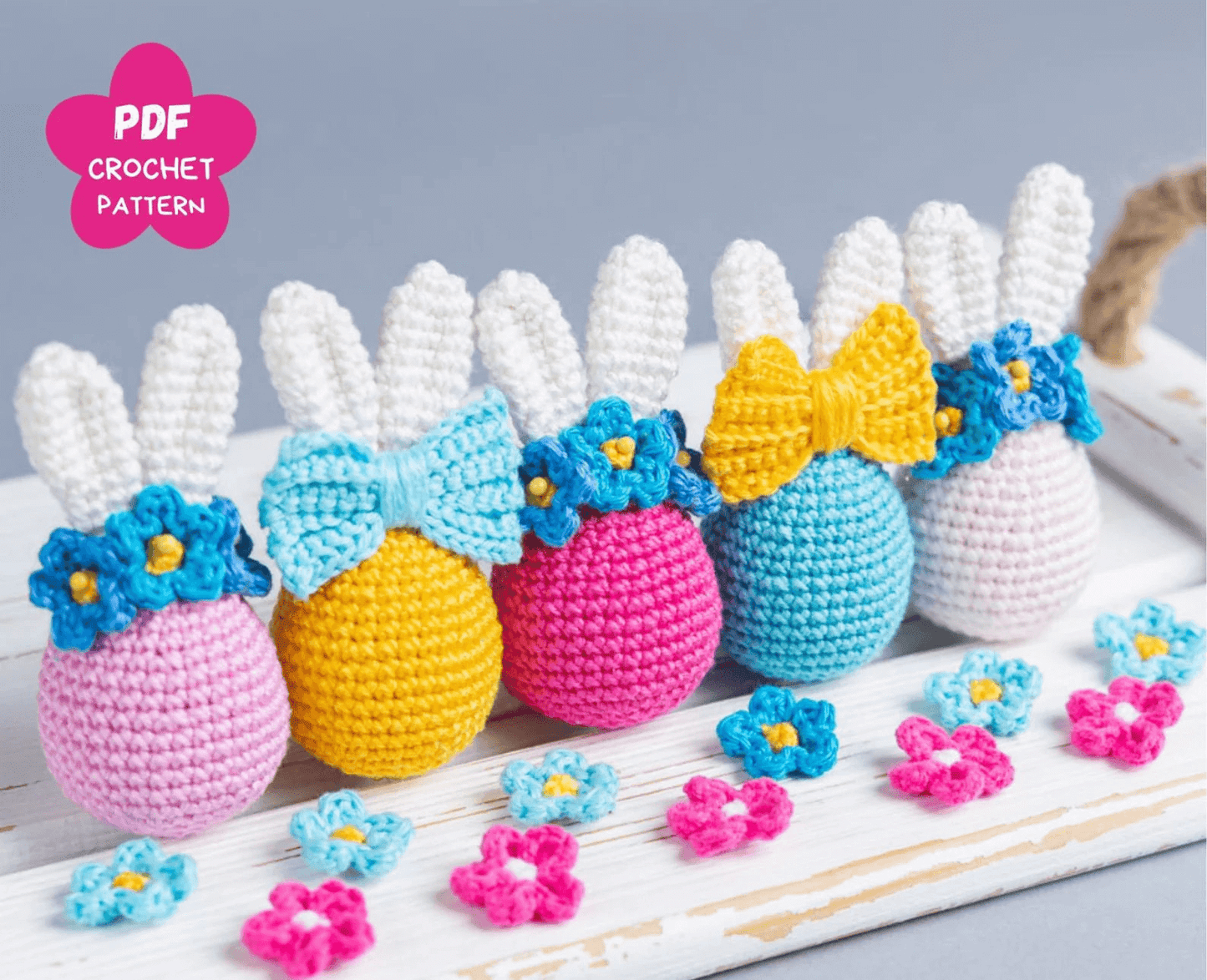 Easter Bunny & Egg Crochet Pattern – Amigurumi & Floral Decor