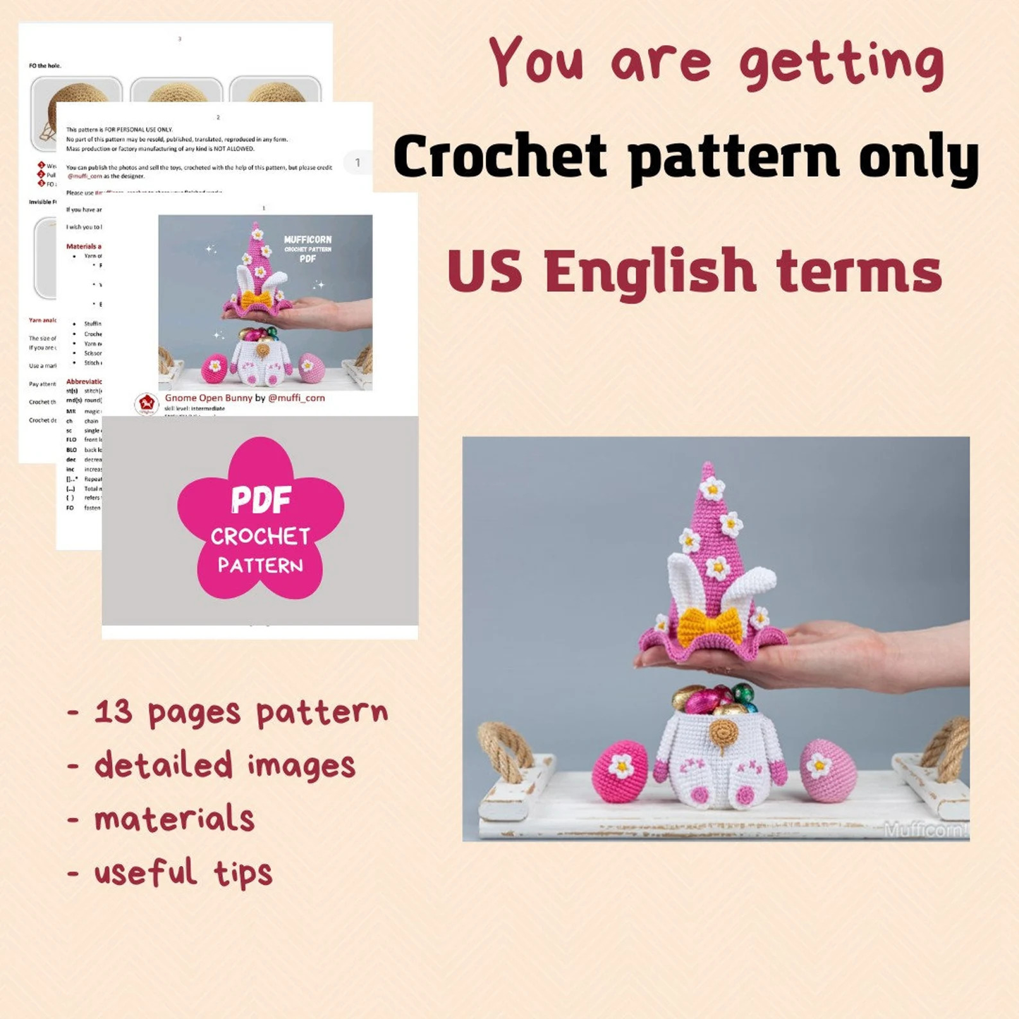 Easter Bunny & Chick Crochet Pattern Set